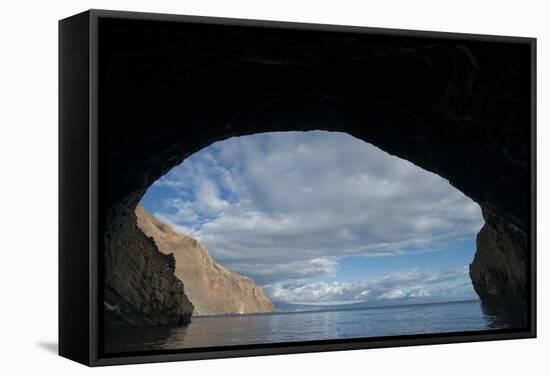 Lava Cave Punta Vicente Roca, Galapagos Islands, Ecuador-Pete Oxford-Framed Stretched Canvas