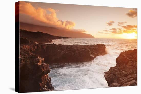 Lava Coast of Las Puntas at Sunset, El Golfo, Biosphere Reserve, El Hierro, Canary Islands, Spain-Markus Lange-Stretched Canvas