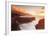 Lava Coast of Las Puntas at Sunset, El Golfo, Biosphere Reserve, El Hierro, Canary Islands, Spain-Markus Lange-Framed Photographic Print