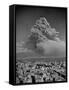 Lava Dust from Eruption of Mount Vesuvius Spiraling Above Naples-null-Framed Stretched Canvas