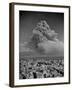 Lava Dust from Eruption of Mount Vesuvius Spiraling Above Naples-null-Framed Photographic Print