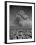 Lava Dust from Eruption of Mount Vesuvius Spiraling Above Naples-null-Framed Photographic Print