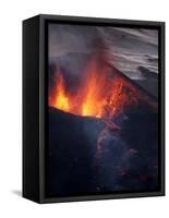 Lava erupting from Eyjafjallajokull-null-Framed Stretched Canvas