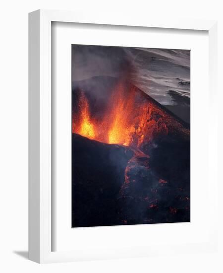 Lava erupting from Eyjafjallajokull-null-Framed Photographic Print