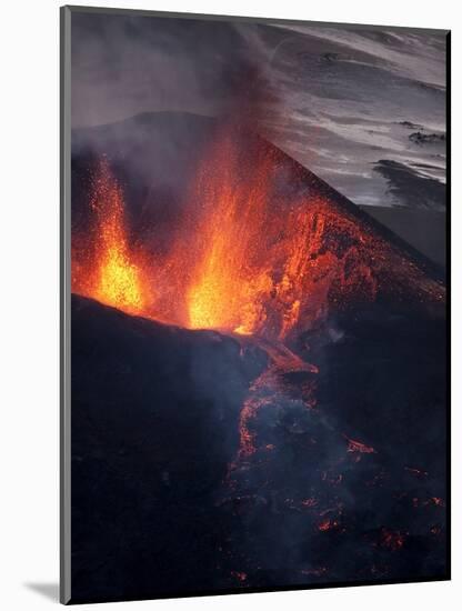 Lava erupting from Eyjafjallajokull-null-Mounted Photographic Print