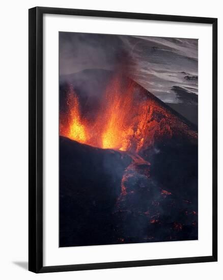 Lava erupting from Eyjafjallajokull-null-Framed Photographic Print