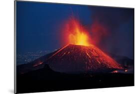 Lava Eruption Etna-null-Mounted Art Print