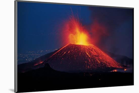 Lava Eruption Etna-null-Mounted Art Print