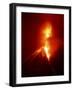 Lava Explodes from the Mount Mayon Volcano Amid Clouds of Gas and Ash-null-Framed Photographic Print