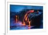 Lava flow entering the ocean at dawn, Hawaii Volcanoes National Park, The Big Island, Hawaii, USA-Russ Bishop-Framed Photographic Print