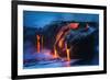 Lava flow entering the ocean at dawn, Hawaii Volcanoes National Park, The Big Island, Hawaii, USA-Russ Bishop-Framed Premium Photographic Print