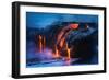 Lava flow entering the ocean at dawn, Hawaii Volcanoes National Park, The Big Island, Hawaii, USA-Russ Bishop-Framed Photographic Print