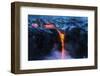 Lava flow entering the ocean at dawn, Hawaii Volcanoes National Park, The Big Island, Hawaii, USA.-Russ Bishop-Framed Photographic Print