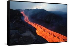 Lava Flow from Mount Etna-Vittoriano Rastelli-Framed Stretched Canvas