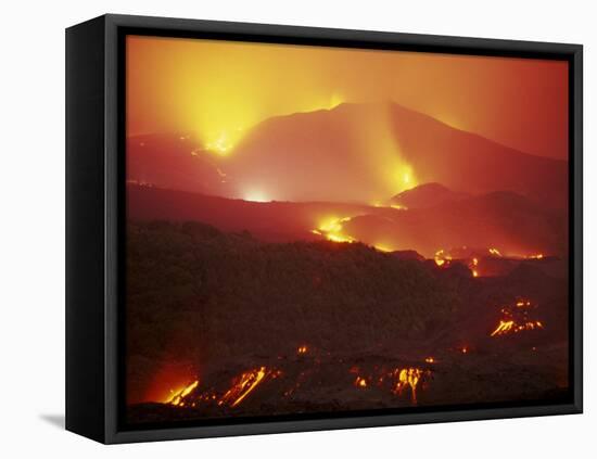 Lava Flow from the Monti Calcarazzi Fissure, Sicily, Italy-Robert Francis-Framed Stretched Canvas