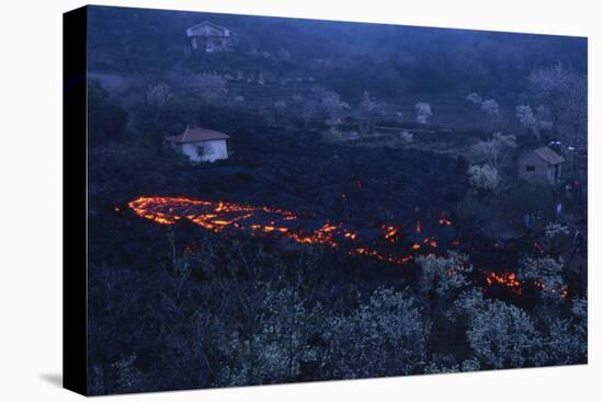 Lava Flow in Village-Vittoriano Rastelli-Stretched Canvas