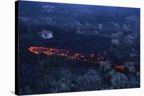 Lava Flow in Village-Vittoriano Rastelli-Stretched Canvas