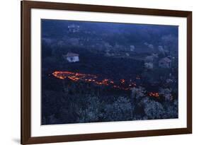 Lava Flow in Village-Vittoriano Rastelli-Framed Premium Photographic Print