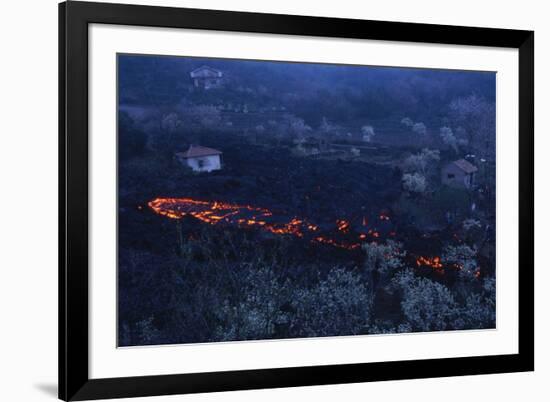 Lava Flow in Village-Vittoriano Rastelli-Framed Premium Photographic Print