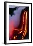 Lava Flowing Down Cliff Into the Ocean-Brad Lewis-Framed Premium Photographic Print