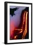 Lava Flowing Down Cliff Into the Ocean-Brad Lewis-Framed Photographic Print