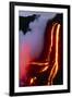 Lava Flowing Down Cliff Into the Ocean-Brad Lewis-Framed Photographic Print