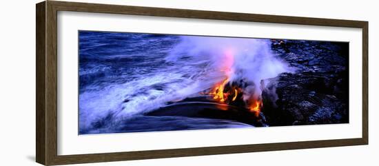 Lava Flowing from a Volcano, Kilauea, Hawaii Volcanoes National Park, Big Island, Hawaii, USA-null-Framed Photographic Print