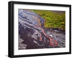 Lava Flowing from Kilauea Volcano, Hawaii Volcanoes National Park, the Big Island, Hawaii-Michael DeFreitas-Framed Photographic Print