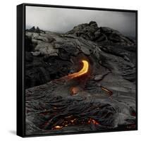 Lava Flowing From Volcano.-Fay Godwin-Framed Stretched Canvas
