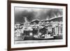 Lava Flowing into Icelandic Town-null-Framed Photographic Print