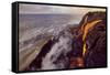 Lava flowing to meet the sea, Big Island, Hawaii.-Stuart Westmorland-Framed Stretched Canvas