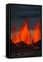 Lava Fountains at the Holuhraun Fissure Eruption Near Bardarbunga Volcano, Iceland-null-Framed Stretched Canvas