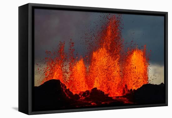 Lava Fountains at the Holuhraun Fissure Eruption Near Bardarbunga Volcano, Iceland-null-Framed Stretched Canvas