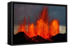 Lava Fountains at the Holuhraun Fissure Eruption Near Bardarbunga Volcano, Iceland-null-Framed Stretched Canvas