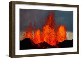 Lava Fountains at the Holuhraun Fissure Eruption Near Bardarbunga Volcano, Iceland-null-Framed Photographic Print