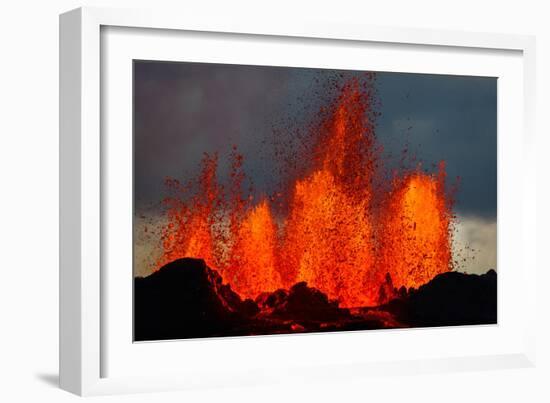 Lava Fountains at the Holuhraun Fissure Eruption Near Bardarbunga Volcano, Iceland-null-Framed Photographic Print