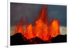 Lava Fountains at the Holuhraun Fissure Eruption Near Bardarbunga Volcano, Iceland-null-Framed Photographic Print