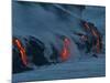 Lava from Kilauea Volcano in Hawaii Volcanoes National Park Enters the Pacific Ocean at Dawn-null-Mounted Photographic Print