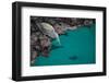 Lava heron, fishing from rocks, Santiago Island, Galapagos-Tui De Roy-Framed Photographic Print