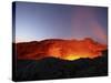 Lava Lake Illuminating Walls of Pit Crater at Night, Erta Ale Volcano, Danakil Depression, Ethiopia-Stocktrek Images-Stretched Canvas