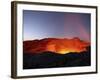 Lava Lake Illuminating Walls of Pit Crater at Night, Erta Ale Volcano, Danakil Depression, Ethiopia-Stocktrek Images-Framed Photographic Print