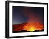 Lava Lake Illuminating Walls of Pit Crater at Night, Erta Ale Volcano, Danakil Depression, Ethiopia-Stocktrek Images-Framed Photographic Print