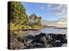 Lava Rock Beach at Sunset in Hawaii-William Dunn-Stretched Canvas