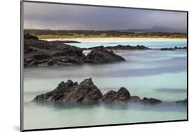 Lava rocks along tranquil shoreline of San Cristobal Island, Galapagos, Ecuador.-Adam Jones-Mounted Photographic Print