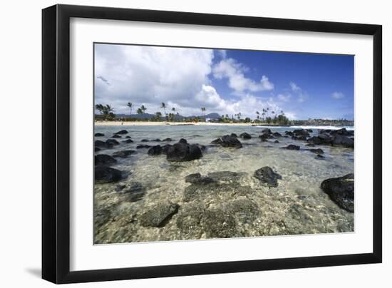 Lava Rocks of Poipu Beach Kauai Hawaii-George Oze-Framed Photographic Print