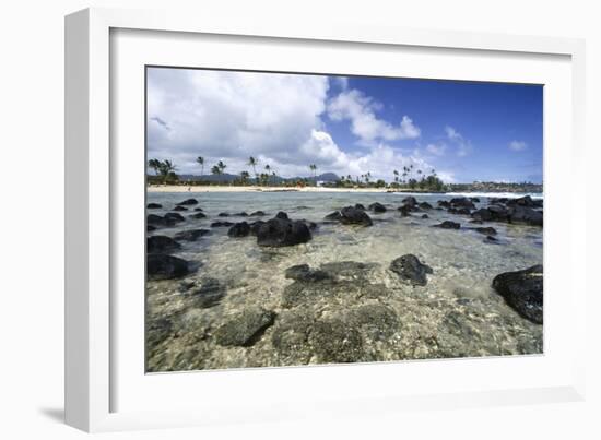 Lava Rocks of Poipu Beach Kauai Hawaii-George Oze-Framed Photographic Print