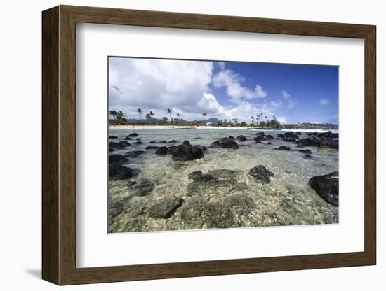 Lava Rocks of Poipu Beach Kauai Hawaii-George Oze-Framed Photographic Print