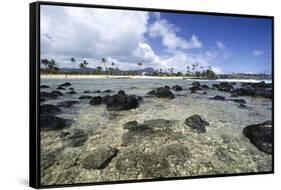 Lava Rocks of Poipu Beach Kauai Hawaii-George Oze-Framed Stretched Canvas