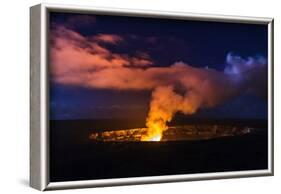 Lava Steam Vent Glowing at Night in Halemaumau Crater, Hawaii Volcanoes National Park, Hawaii, Usa-Russ Bishop-Framed Photographic Print