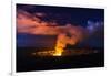 Lava Steam Vent Glowing at Night in Halemaumau Crater, Hawaii Volcanoes National Park, Hawaii, Usa-Russ Bishop-Framed Photographic Print